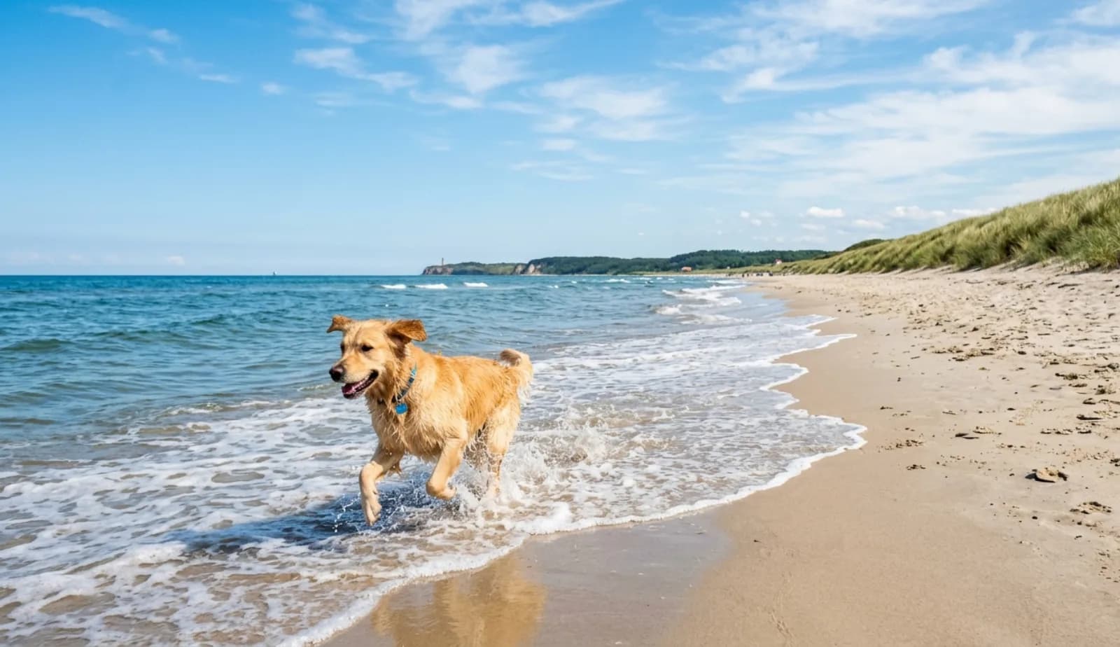 Hund am weiten Ostseestrand – die besten Reiseziele für den Hundeurlaub in Deutschland.