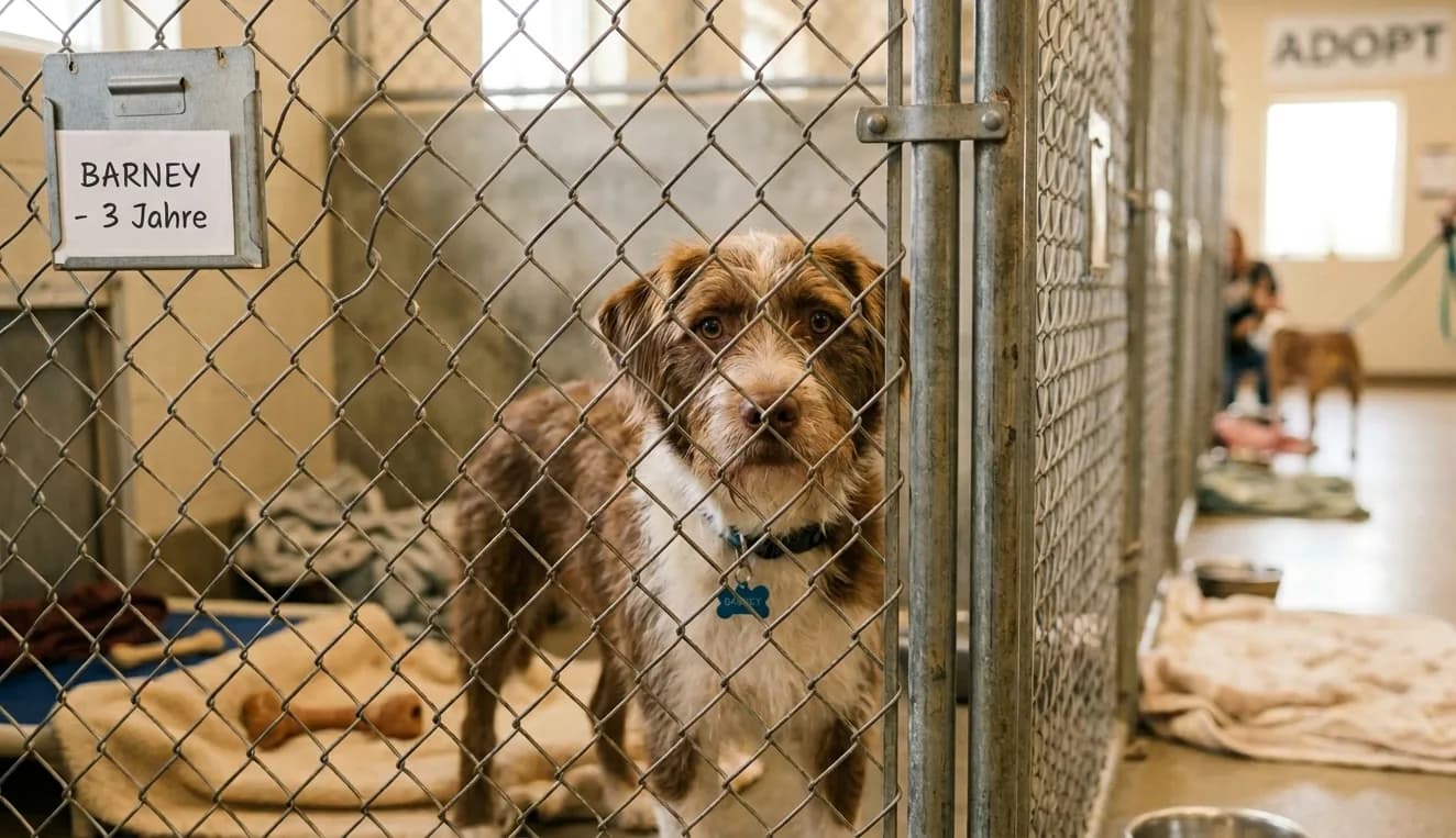 Hund aus dem Tierschutz schaut hoffnungsvoll – Ratgeber zur Hundeadoption.