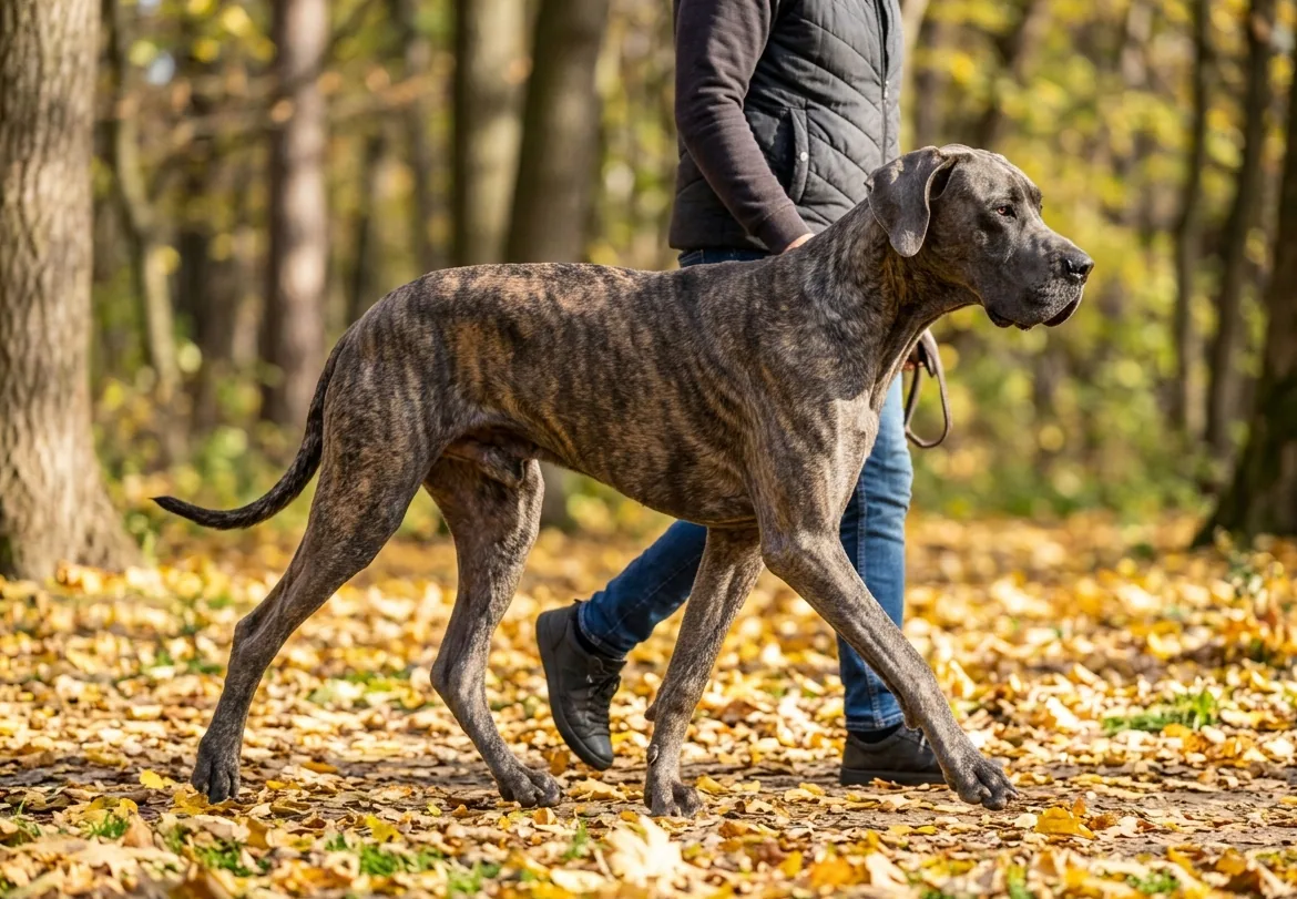 Deutsche Dogge beim Spielen – trotz ihrer Größe sanft und verspielt