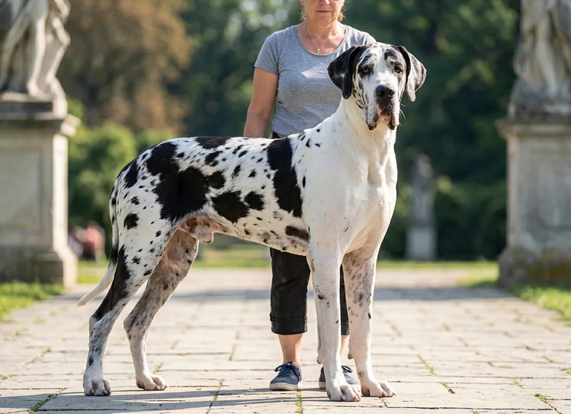 Deutsche Dogge entspannt zu Hause – der sanfte Riese liebt seinen Platz bei der Familie
