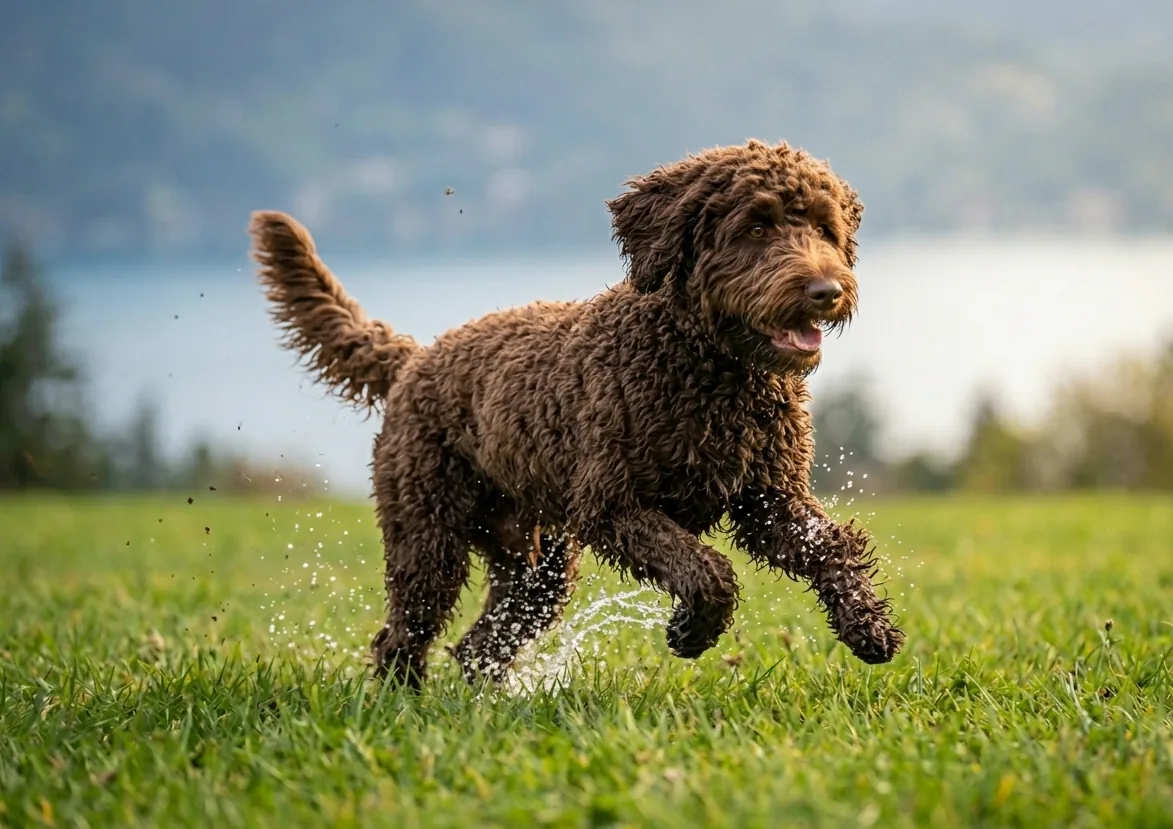 Labradoodle beim Spaziergang – aktiv und lebensfroh