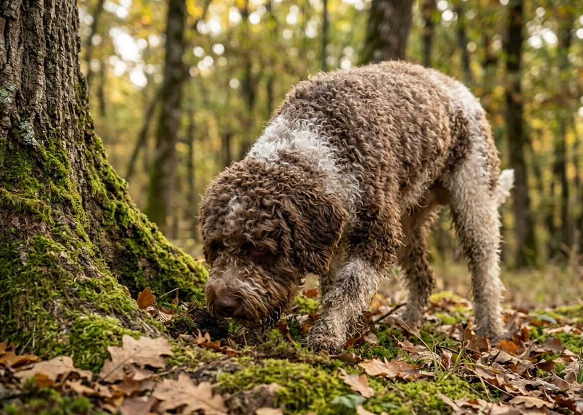 Lagotto Romagnolo entspannt mit seiner Familie – ein treuer Begleiter