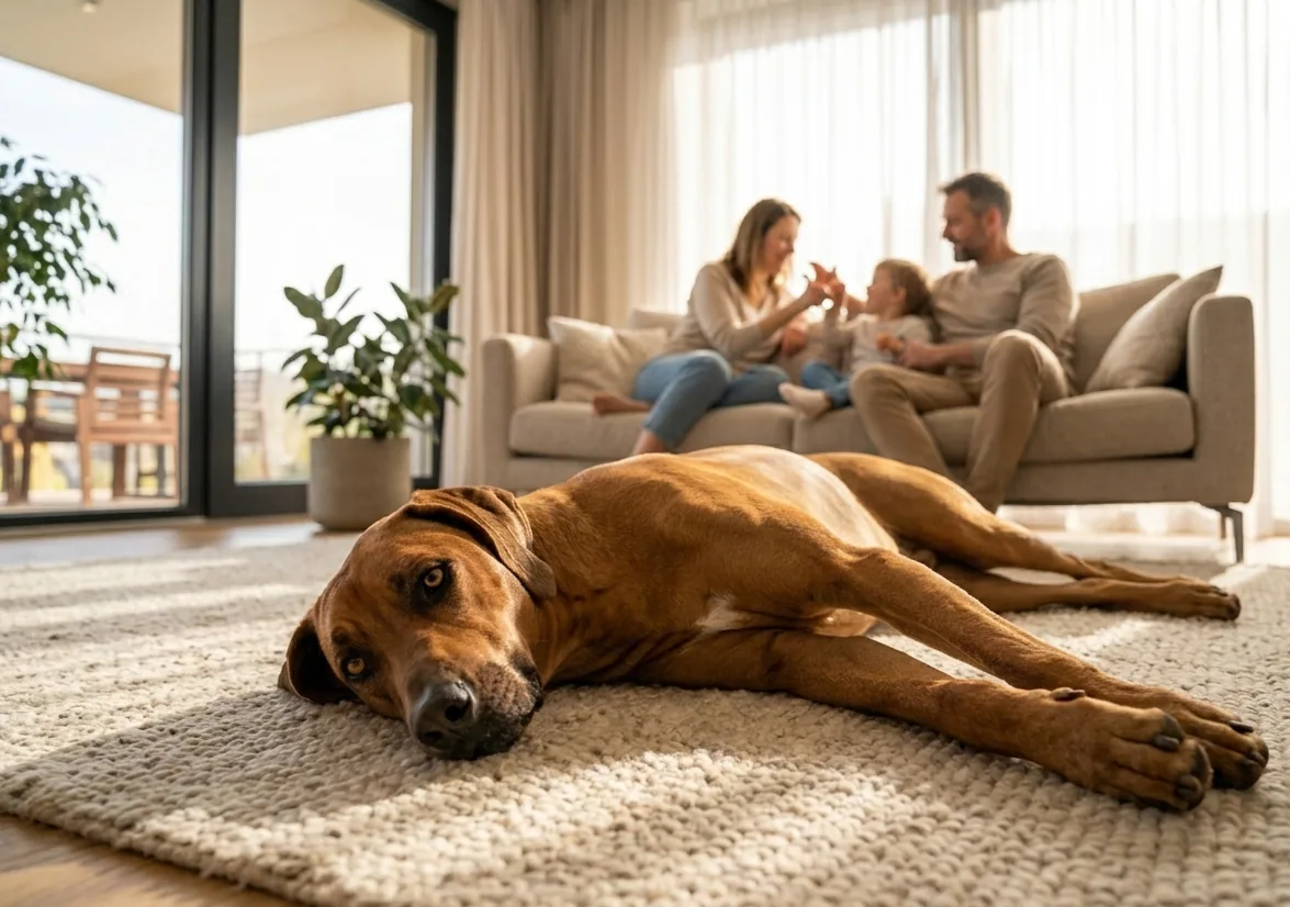 Rhodesian Ridgeback mit stolzer Haltung – athletisch und selbstbewusst