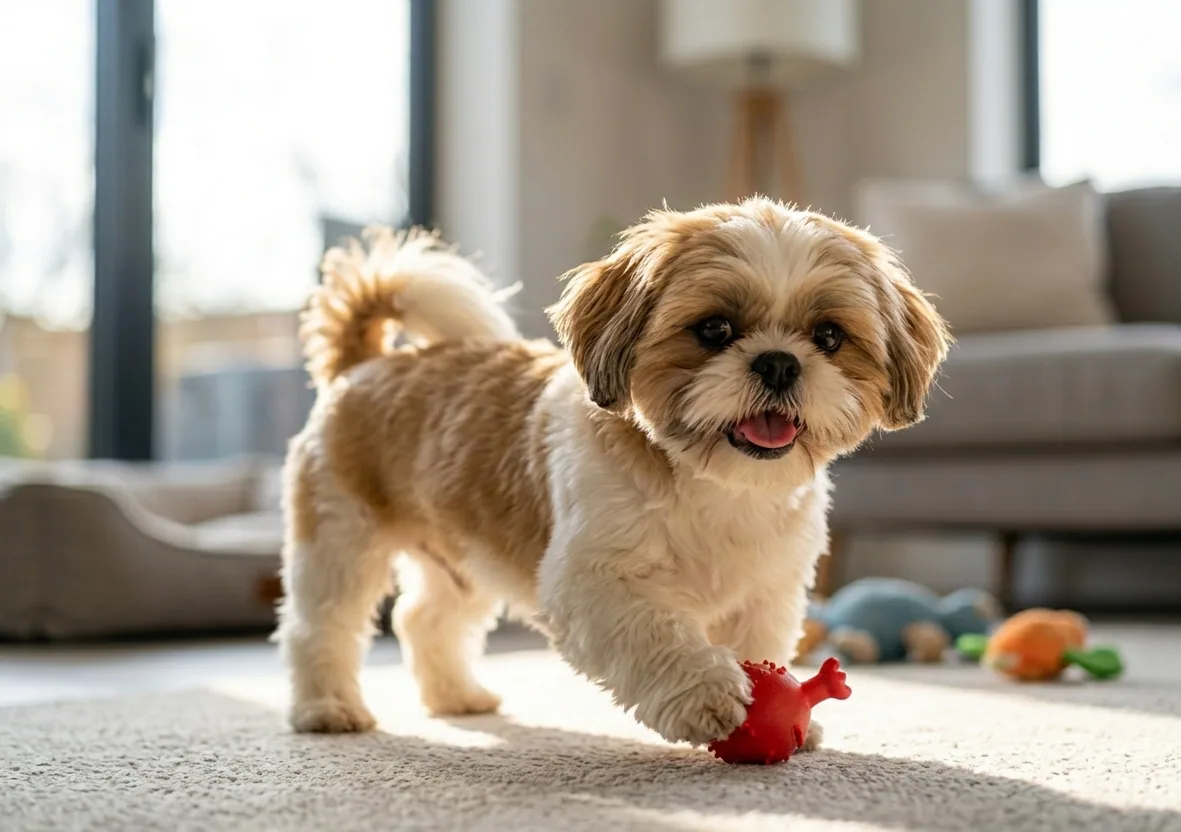 Shih Tzu entspannt zu Hause – ein wahrer Genießer der Gemütlichkeit