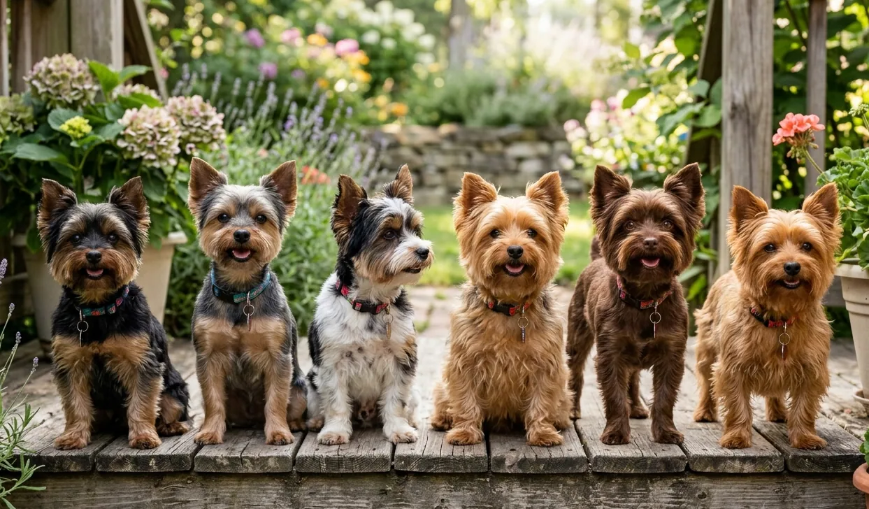 Yorkshire Terrier beim aktiven Erkunden seiner Umgebung